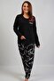 Vienetta Cotton Large Size Off-Shoulder Long Sleeve Pajamas Set - 4