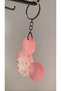 Mickey Mouse Pink Color Glittery Heart Sequin Keychain with Silver Accessories Handmade Epoxy - 2