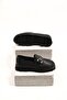 Women's Black Genuine Leather Loafer Shoes - 3