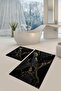Non-Slip Sole Washable Dust Stain Resistant 2-Piece Set Toilet Bathroom Mat Set