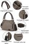3230 Phaselis Women's Mink Large Canvas Shoulder Handbag Daily Tote Bag Multi-Pocket - 4