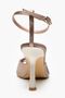 Dark Beige Satin - Women's Heeled Sandals with Ankle Laces - 8
