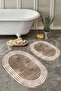 Non-Slip Base Washable Dust Stain Resistant 2-Piece Oval Toilet Bathroom Mat Set