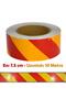 Yellow Red Reflective Shining Plain Strip Tape - 7.5 Cm, 10 Mt, Highlighter and Adhesive Warning Ban - 4
