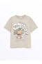 Kids Beige Oversize Crew Neck Boys T-Shirt