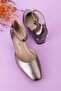 Genuine Leather Low Heel Shoes Vdt.010 Platinum - 5