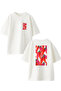 WhiTe Oversize CoTTon T-shirt - Red Peppers PrinTed, Unisex