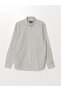 Slim Fit Long Sleeve Striped Poplin Men's Shirt - 5