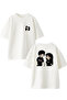 WhiTe Oversize CoTTon SlipknoT Unisex T-shirt - Pair FronT Back PrinTed