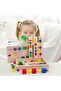 Montessori Educational Toy Line Up Wooden Bead Matching Stick Game Boxed