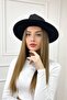 Panama Fedora Adjustable Black Color Women's Hat Inside the Trilby Model