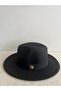 Panama Fedora Adjustable Black Color Women's Hat Inside the Trilby Model - 5