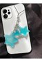 2 Stars and Little Hearts Motif Glittery Blue Color Epoxy Phone Charm Phone Lanyard Phone Accessory