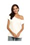 Women's One Shoulder Open Viscose Knitted Fabric Daily Casual Blouse - 3
