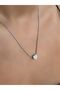 316L Heart motif SiLver Gray SteeL neckLace - Thin Chain, GoLd YeLLow CoLor - 3