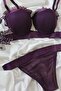 Mussel Model Satin Stripe Padded Bra Panty Set - Bralet and Panty Set