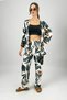 Women's Lycra Wrinkled Fabric Loose Wide Leg Palazzo Trousers Summer 2-Piece Top and Bottom Set Black - 3