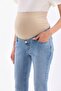 Blue Maternity Jeans with Stretchy Abdominal Band Adjustable Waist - 7