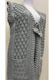 Women's Gray Angora Lurex Knitted Vest - 2