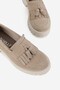 Women's Beige Suede Genuine Natural Leather Tassel Loafers Size 36-41
