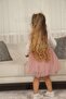 Girl's Peter Pan Collar Long Sleeve Lined Tulle Dress - 5