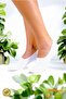 Bamboo Women's White Ballerinas 6 (Pair) with Special Box, Seamless Toe and Silicone Non-Slip Heel Premium - 2