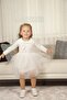 Girl's Peter Pan Collar Long Sleeve Lined Tulle Dress