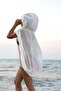 Beach Dress Cream Chiffon Cape Hood Bat Model - 4