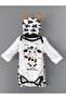 Zancoworld 100% Cotton, Cow Printed 3-Piece Bodysuit Set/ Hat - Snap-On Badi - Bottom