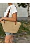 Aura Genuine Leather Women's Jute Straw Shoulder Bag - 2