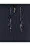 Chain Detailed Chain Detailed Soft Fabric Black Overcoat with Cup-Shaped Waistband - 8