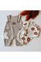 Punch Teddy Bear Embroidered Baby Boy Waffle Salopet (with Socks) - Jumpsuit - 2