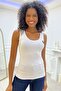 Premium Cotton Slim Fit Slim Fit Basic Thick Strap Women's Singlet White Sleeveless T-shirt