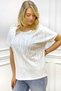 Loose Cut Crew Neck Plus Size Crystal Stone Women's T-shirt - 3