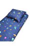 100% Cotton Baby Kids Elastic Sheet and Pillow Case 80x120 Navy Blue Space - 2