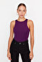 Plum Halter Neck Body Fitting Flexible Snap Knitted Body TWOSS20BD0044