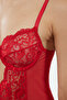 Kırmızı Dantelli Pencere/Cut Out Detaylı Çıtçıtlı Örme Body THMAW23BD00011 - 4