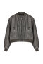 Anthracite Distressed Detail Faux Leather Bomber Jacket Coat TWOAW24MO00278 - 21