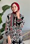 Polka Dot Mixed Black Viscose Dress - 3