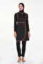 Piece Skirt Look Stretch Fabric Modest Swimwear - 2