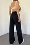 Women's Elastic Waist High Waist Wide Leg Pocketless Wrap Palazzo Pants - 2