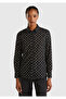 Women's Black 100% Cotton Patterned Shirt