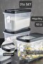 3-Piece 10 Lt Mega Bathroom Organizer with Sliding Lid and Sticker Powder Tablet Detergent Storage Box Anthracite