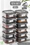 12-Piece Square Food Storage Container Set with Lid Spice Bowl Set with Label 12x 300 ml