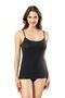 Corduroy, Cotton, Lycra, 4 Women's Rope Strap Ribbed Undershirt (2 BLACK - 2 ECRU) - 5