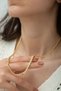 Steel Gold Jewelry Store Model Sequin Barley Chain Necklace 65 cm -No Darkening-