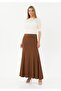 Maxi Boy Hazelnut Color Pleated Back Fish Model Skirt