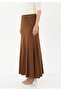 Maxi Boy Hazelnut Color Pleated Back Fish Model Skirt - 3