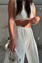 White Wrinkle Seersucker Fabric Ultra-Flexible Pants