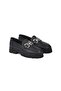 Women's Black Genuine Leather Loafer Shoes - 4